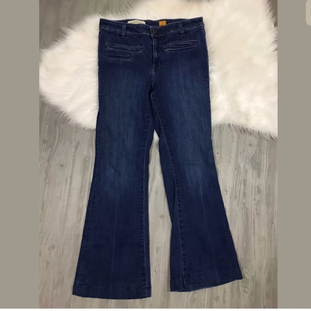 Pilcro and the letterpress high rise flare jeans